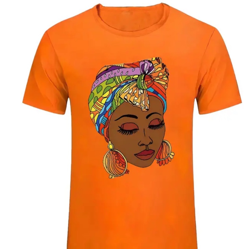 Vibrant Orange Graphic T-Shirt